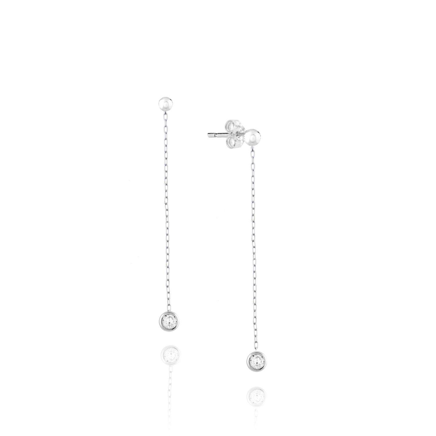 Orecchini in Oro Bianco e Zirconi Ref. 765944 - FACCO