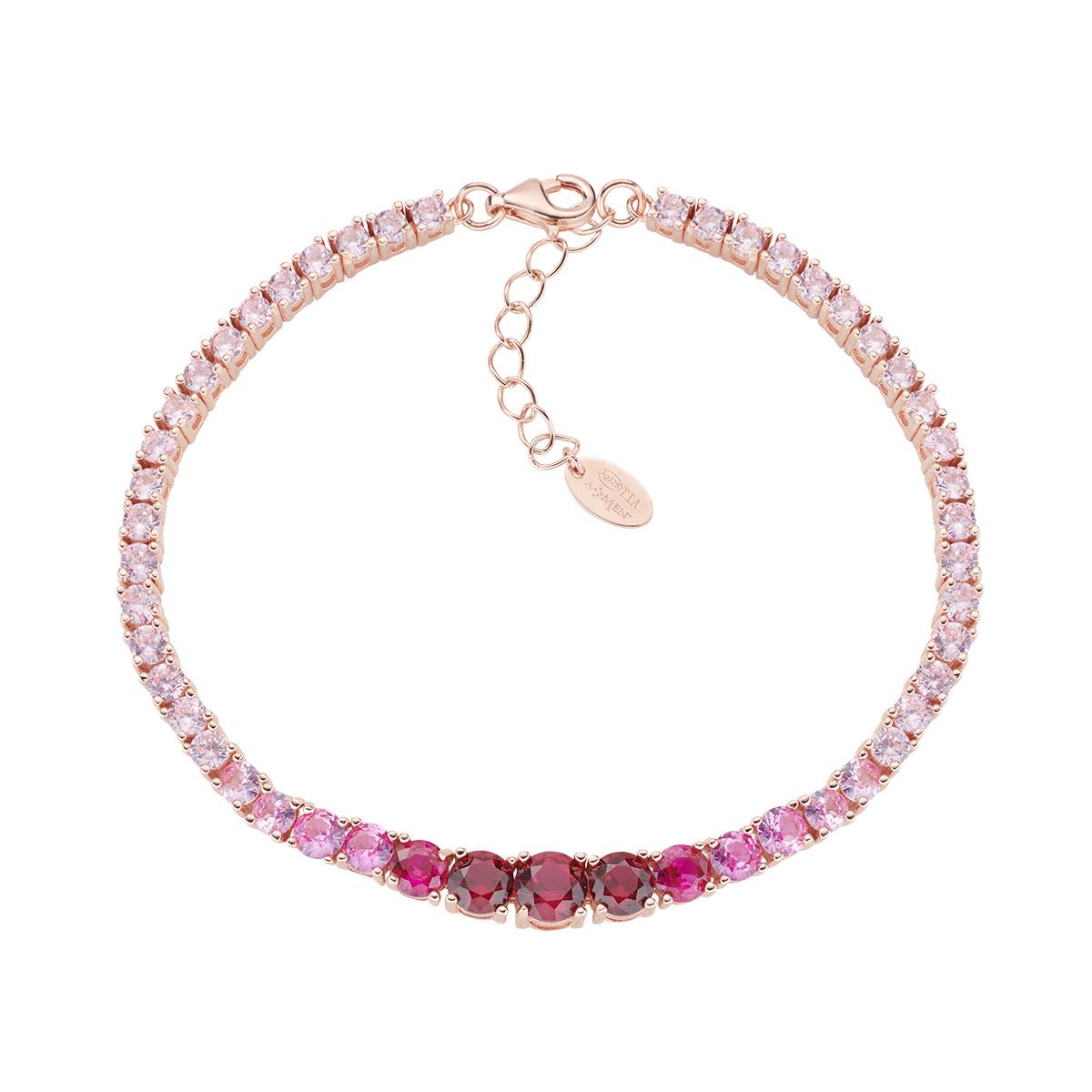 Bracciale Tennis Degrad&egrave; Fucsia - Amen Collection Ref. BTSCRR - AMEN