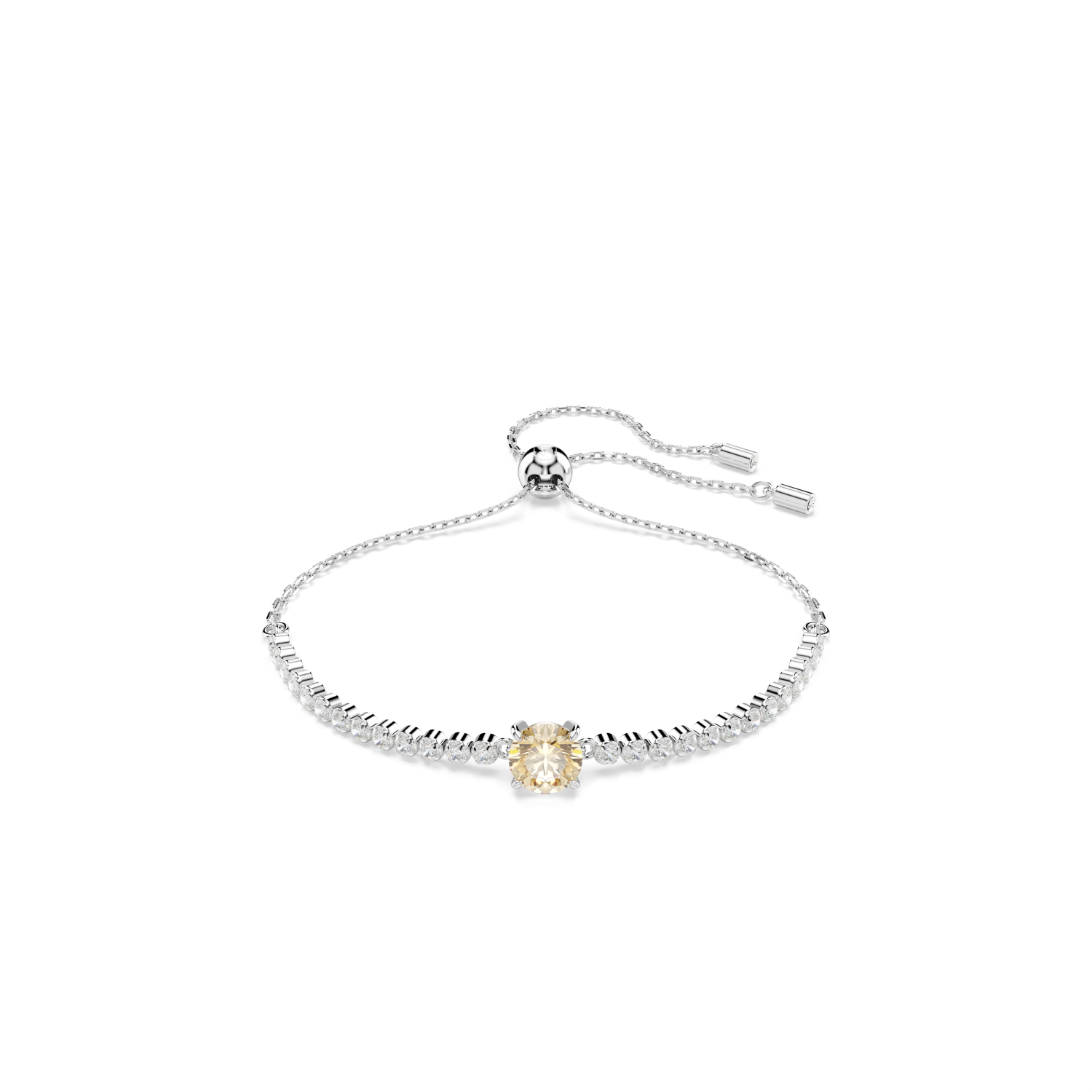 Swarovski - Braccialetto Matrix Tennis, Taglio misto, Giallo, Placcato rodio Ref. 5690694 - SWAROVSKI