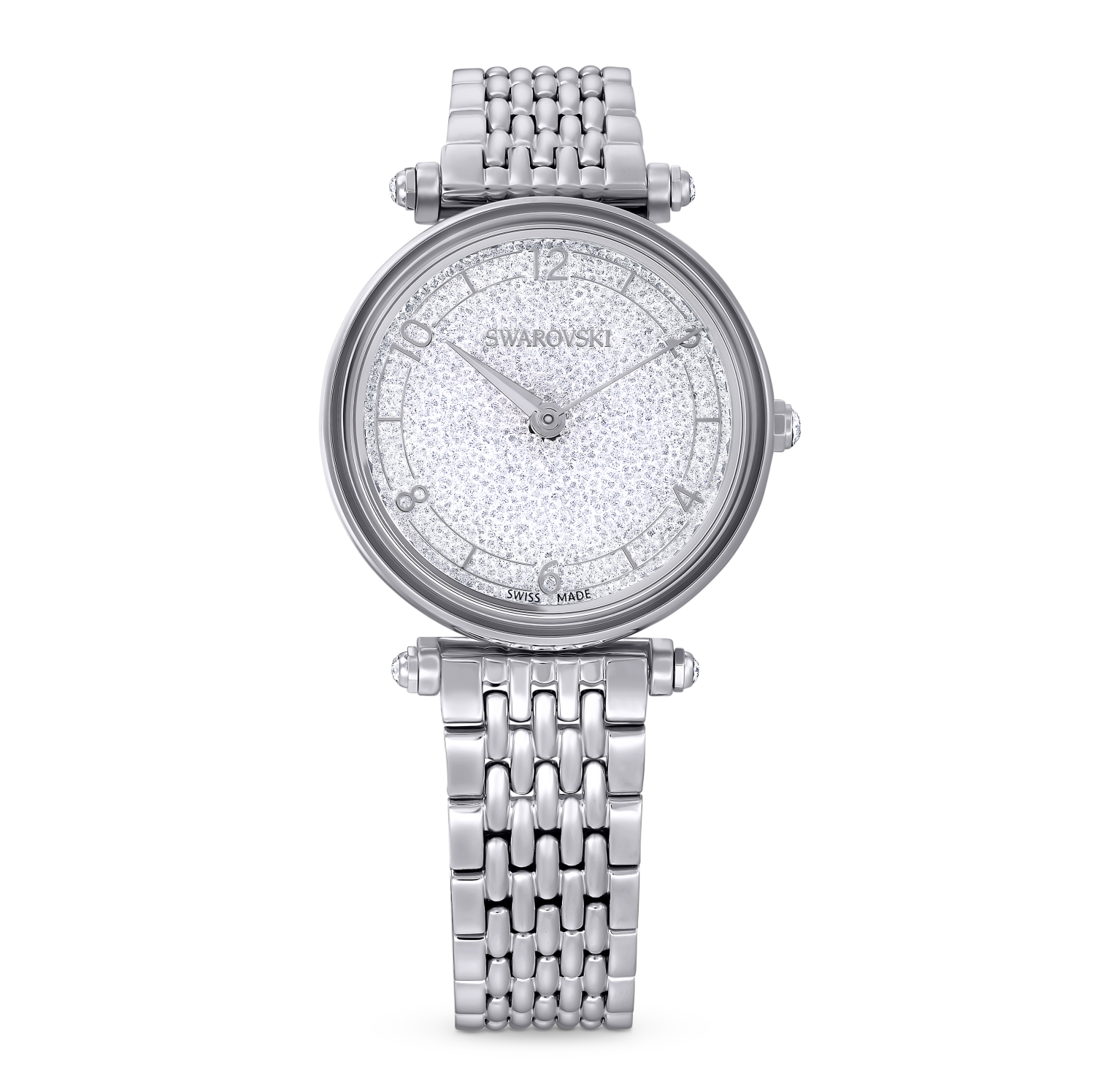 Swarovski - Orologio Crystalline Wonder, Fabbricato in Svizzera, Bracciale di metallo, Tono argentato, Acciaio inossidabile Ref. 5656929 - SWAROVSKI