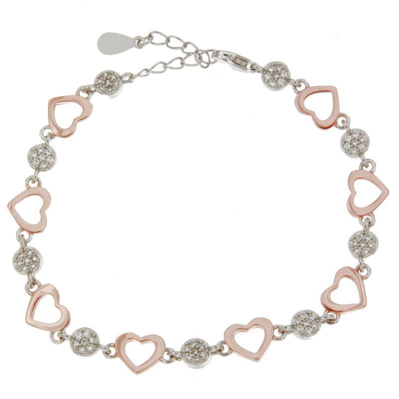 Bracciale Cuori Ros&egrave; in Argento 925 - BARTOCCINI 925