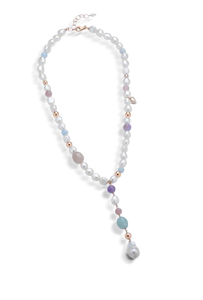 Le Lune Gioielli - Collana in Perle con Berillo Ref. LGNK218 - LE LUNE