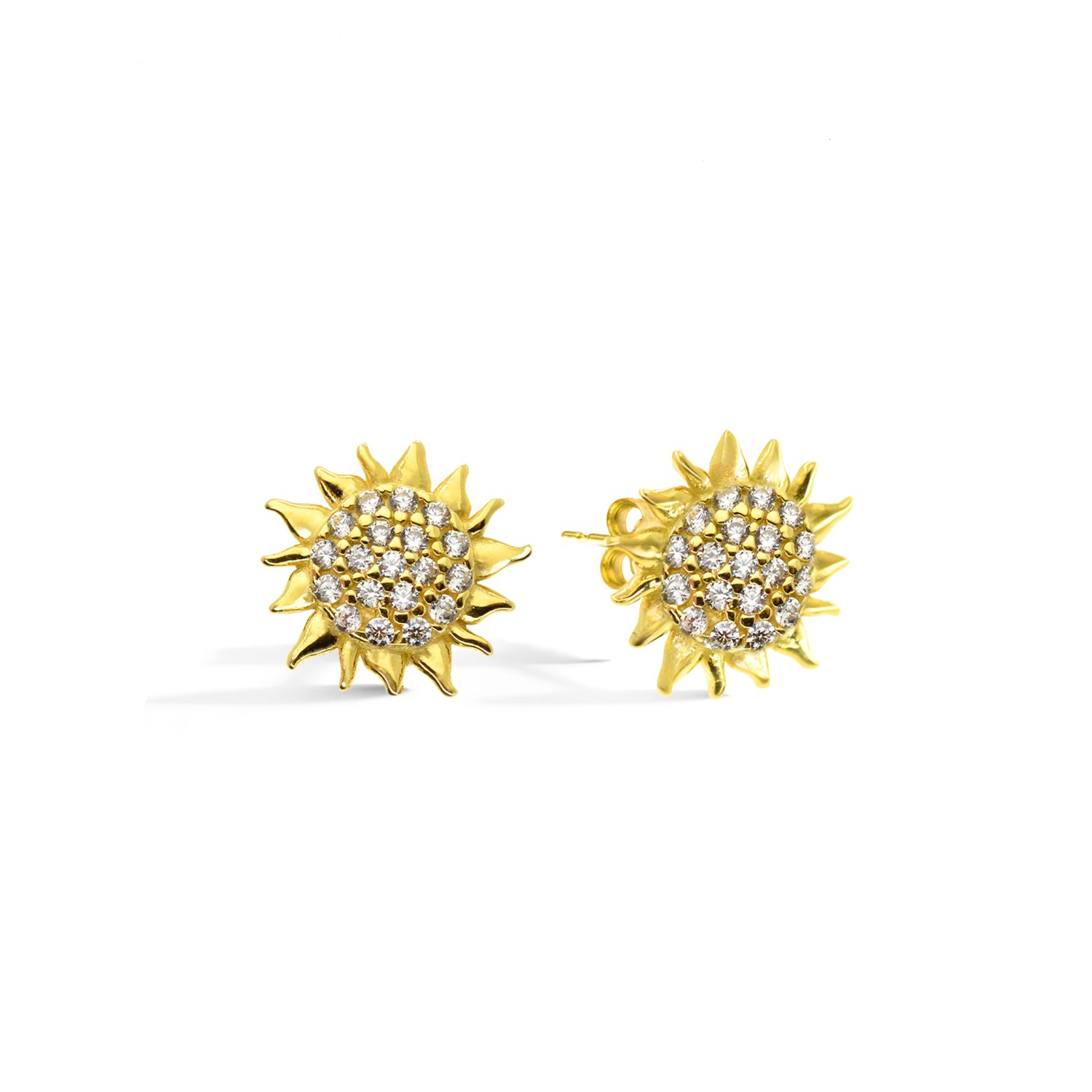 Orecchini Sole in Oro 9 Kt e Zirconi  Ref. 766885 - FACCO