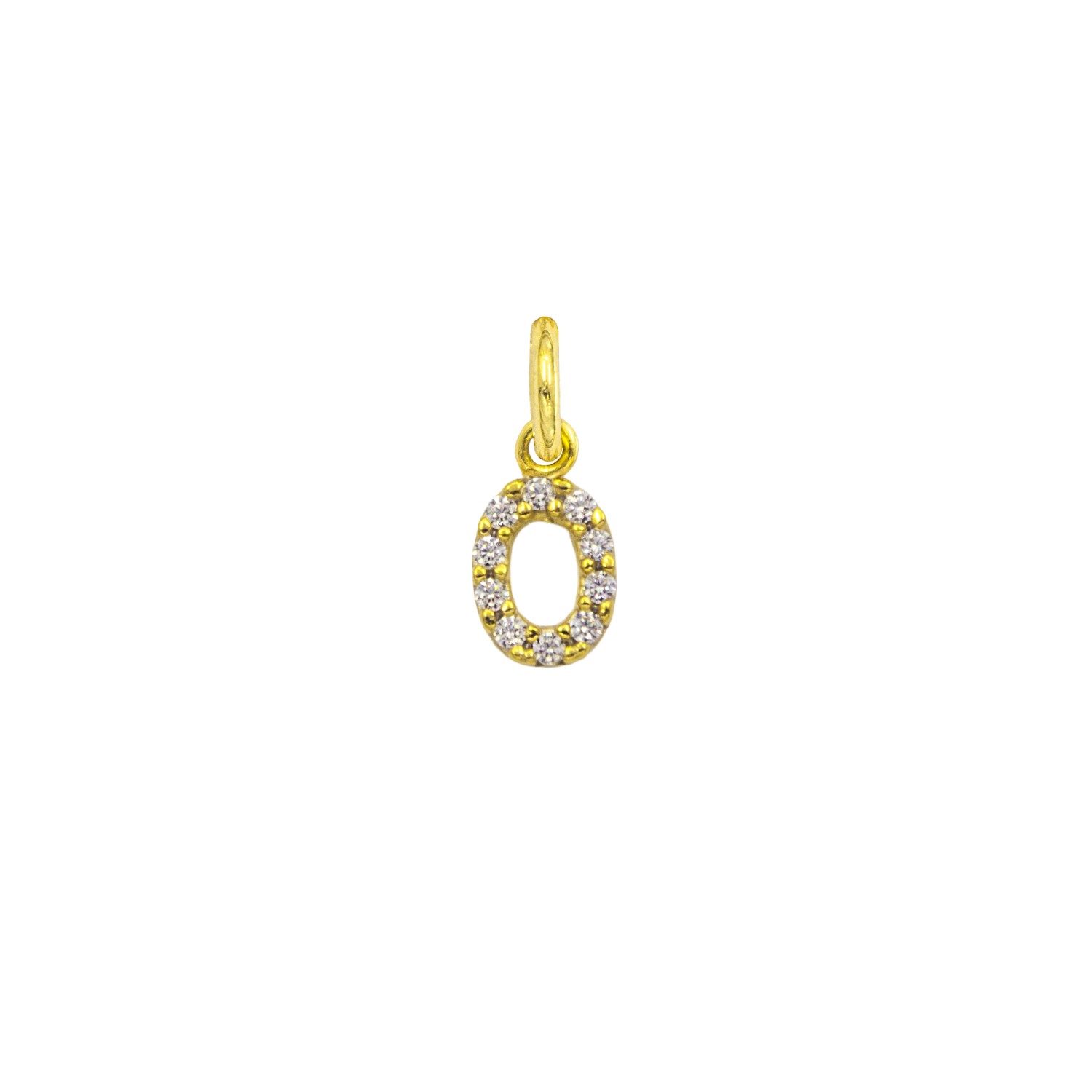 Charm Lettera O in Oro 9 Kt e Zirconi  Ref. A0545G9 - FACCO