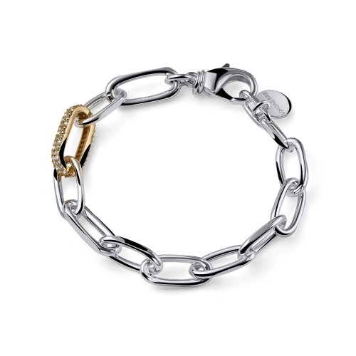 UNOAERRE - Bracciale bicolore con maglia in zirconi in Bronzo Ref. 2772 - UNOAERRE