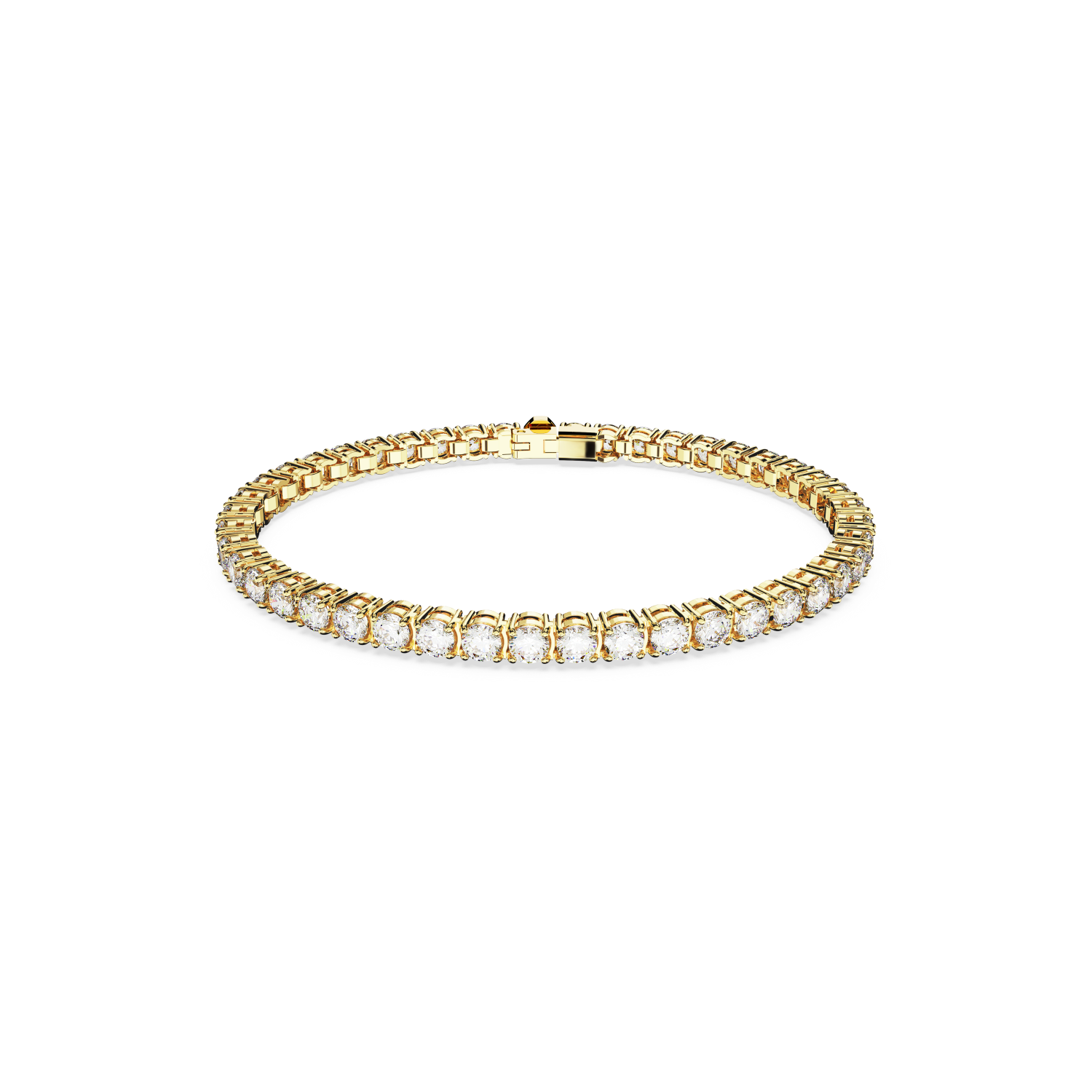 Swarovski - Braccialetto Matrix Tennis, Taglio tondo, Bianco, Placcato color oro Ref. 5657665 - SWAROVSKI