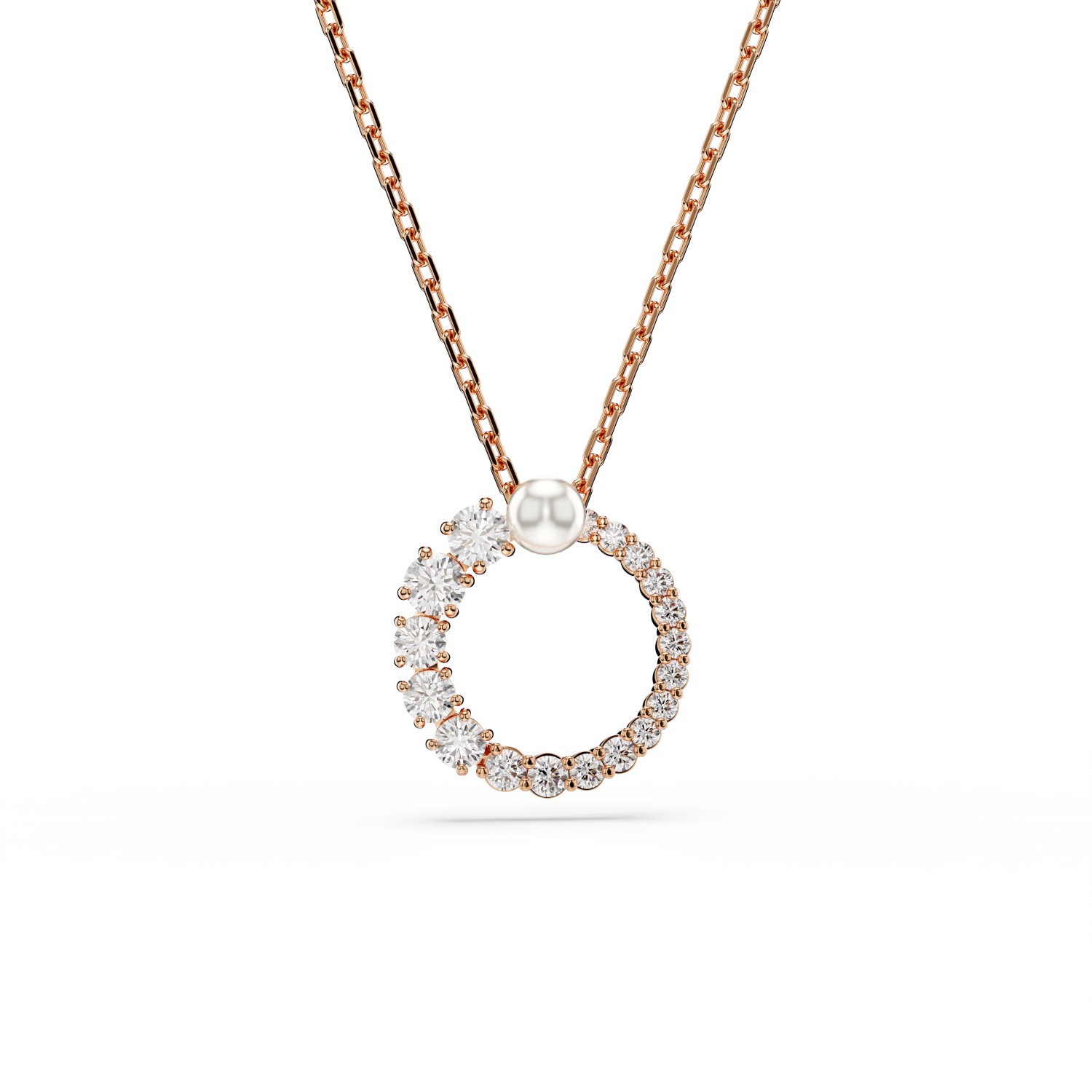 Swarovski - Pendente Matrix, Crystal Pearl, Taglio Round, Bianco, Placcato color oro rosa Ref. 5692265 - SWAROVSKI