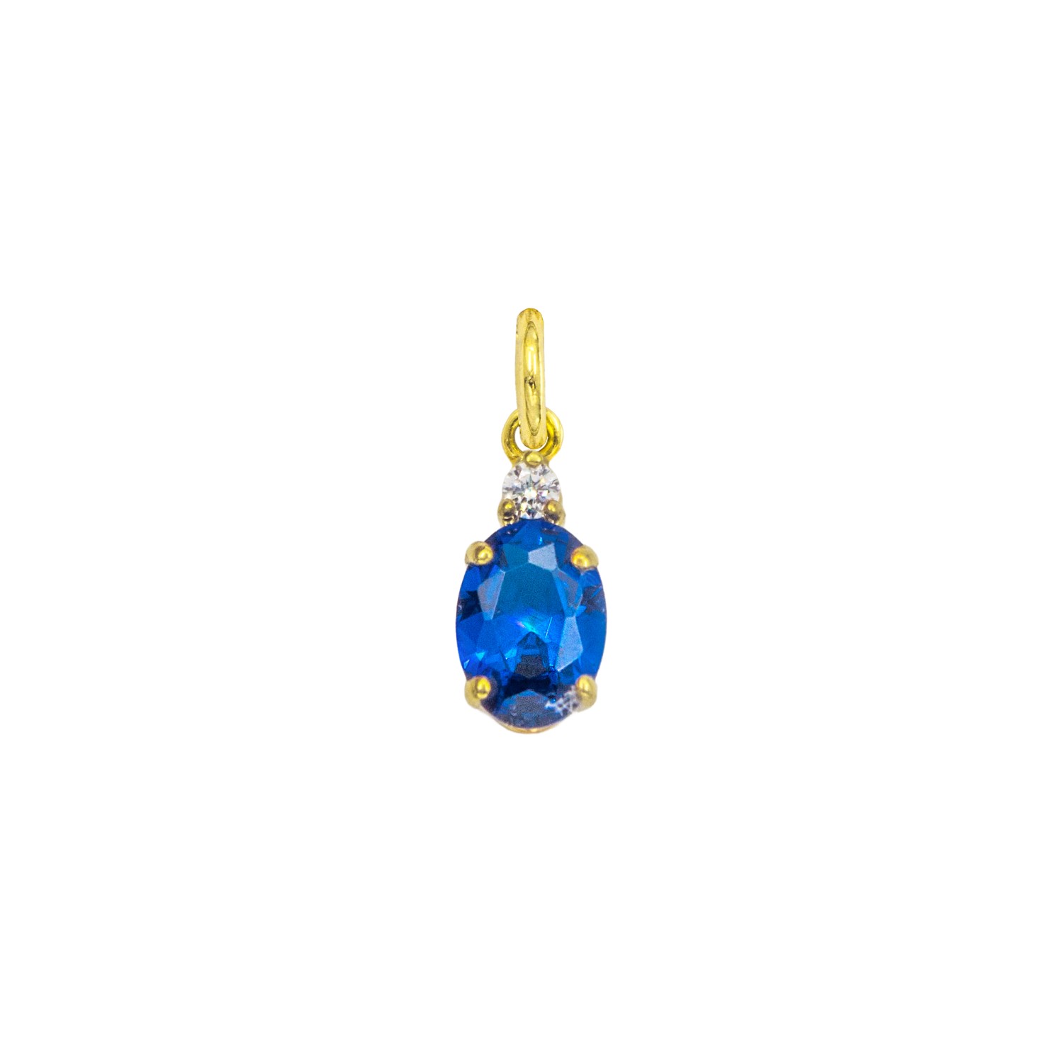 Charm Zaffiro in Oro 9 Kt e Zirconi  Ref. A0309G9 - FACCO