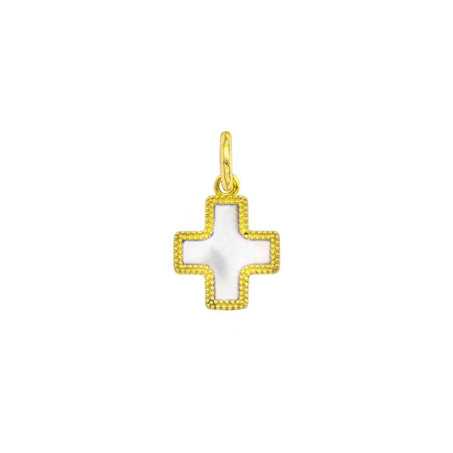 Charm Croce in Oro 9 Kt e Madreperla  Ref. A0407G9 - FACCO