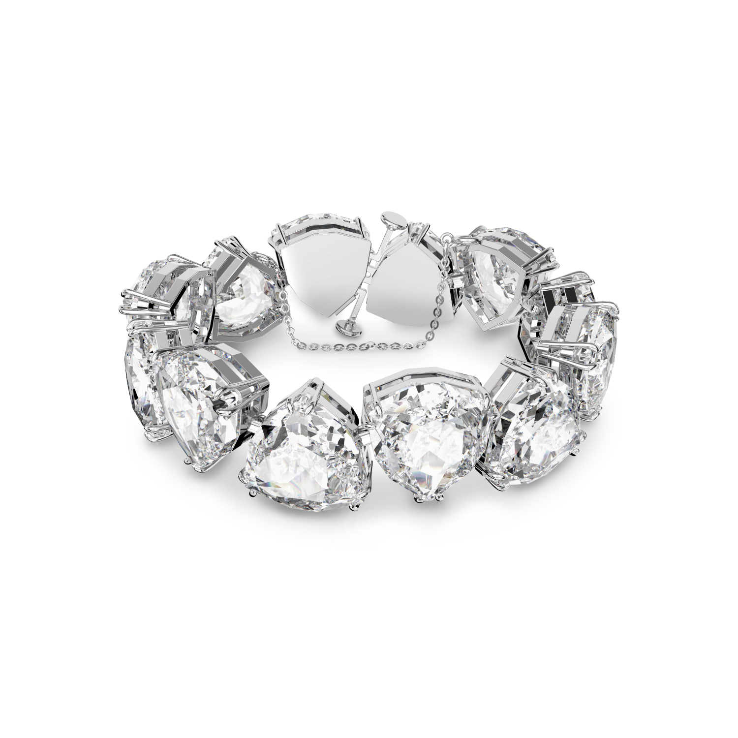 Swarovski - Braccialetto Millenia, Taglio Trilliant, Bianco, Placcato rodio Ref. 5599194 - SWAROVSKI