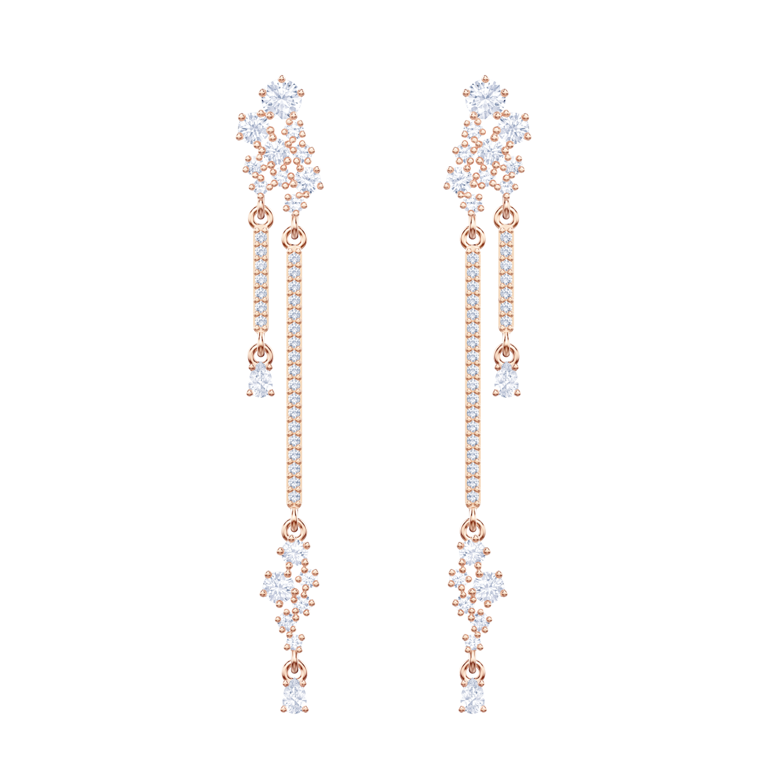 Swarovski - Orecchini Moonsun, Bianco, Placcato color oro Rosa Ref. 5486635 - SWAROVSKI