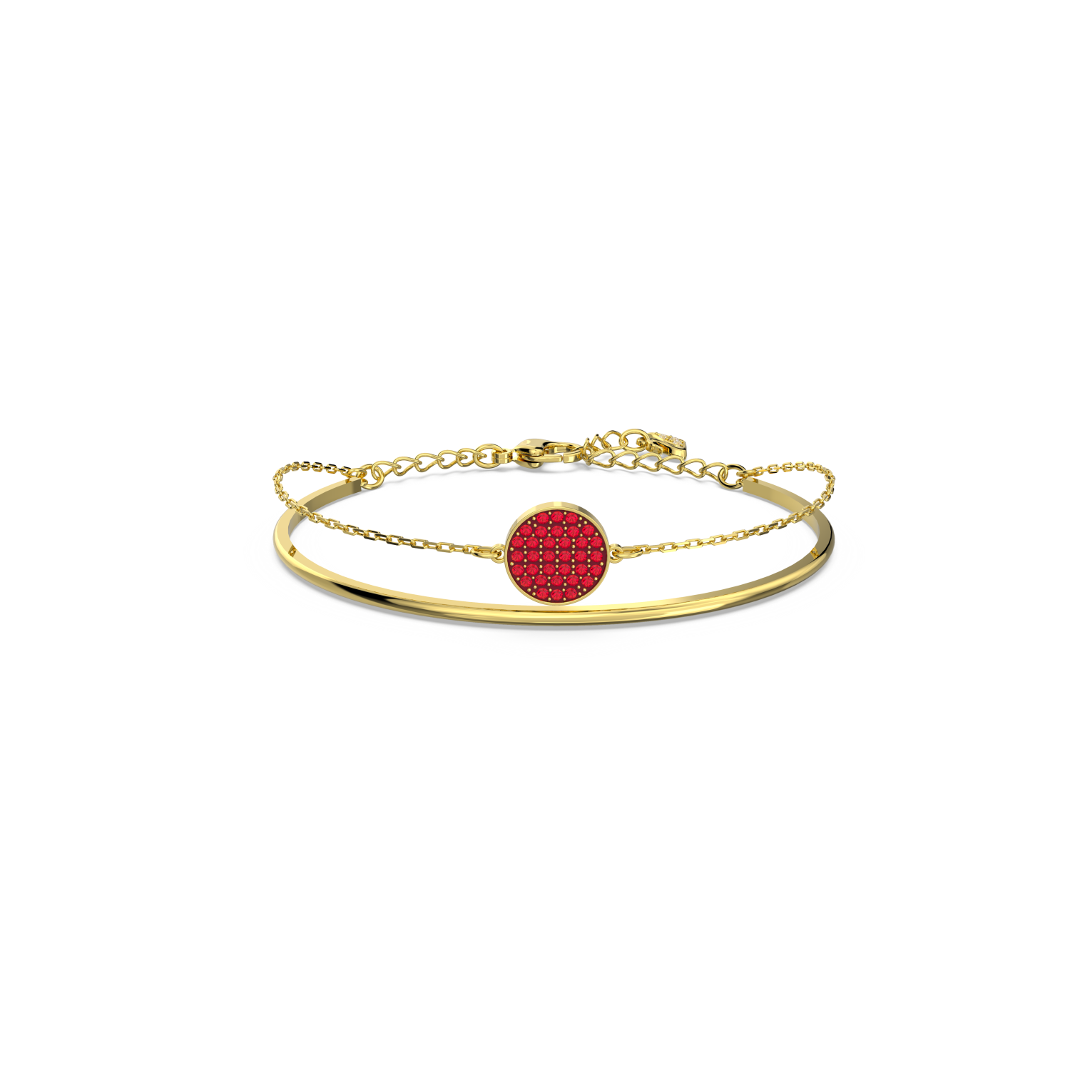 Swarovski - Bracciale rigido Ginger, Rosso, Placcato color oro Ref. 5642948 - SWAROVSKI