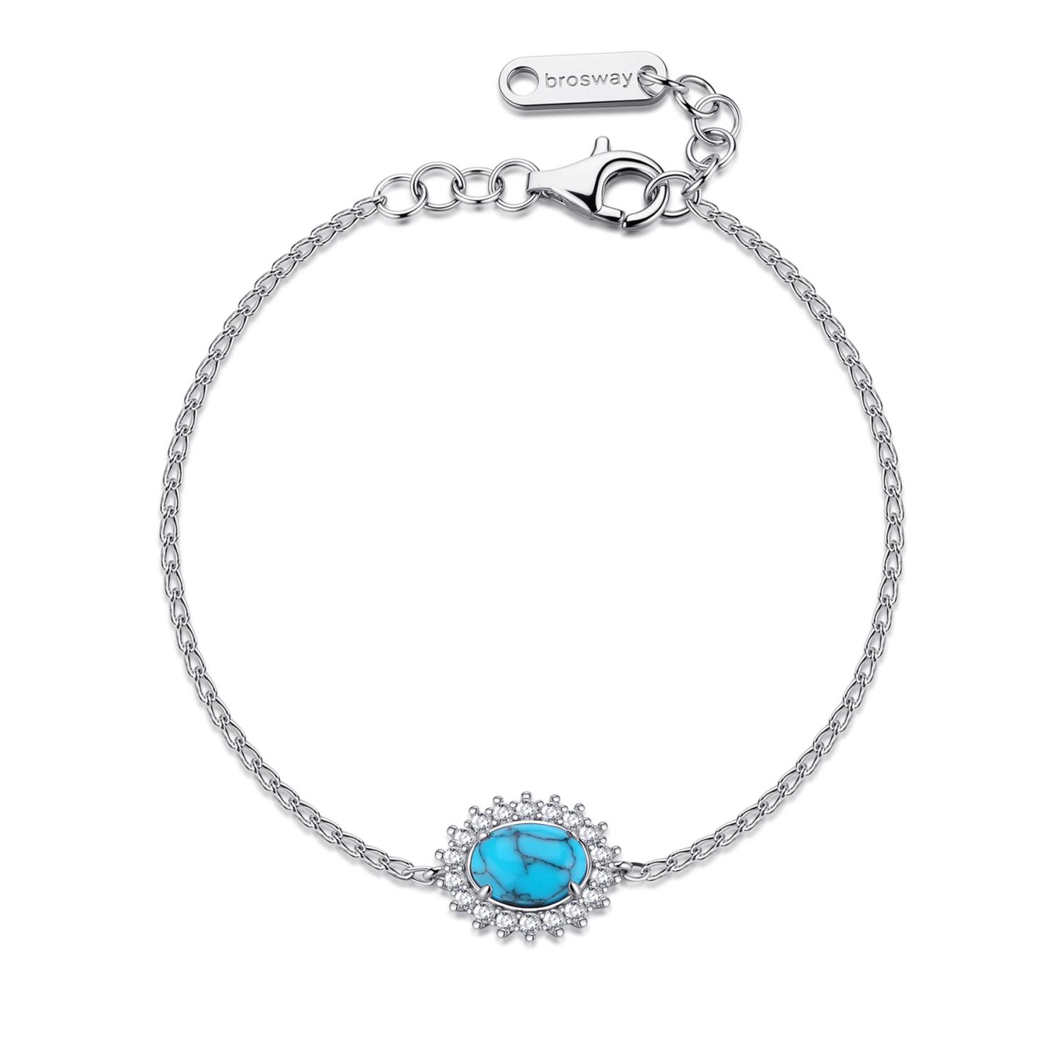 Brosway - Bracciale Kate FANCY in argento 925/1000 rodiato, con turchese e cubic zirconia Ref. FCL122 - BROSWAY
