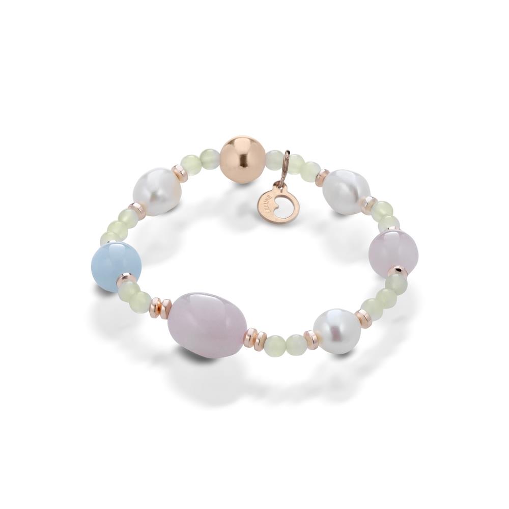 Le Lune Gioielli - Bracciale in "New Jade" con Perle, Berillo ed Ematite Ref. LGBR217 - LE LUNE