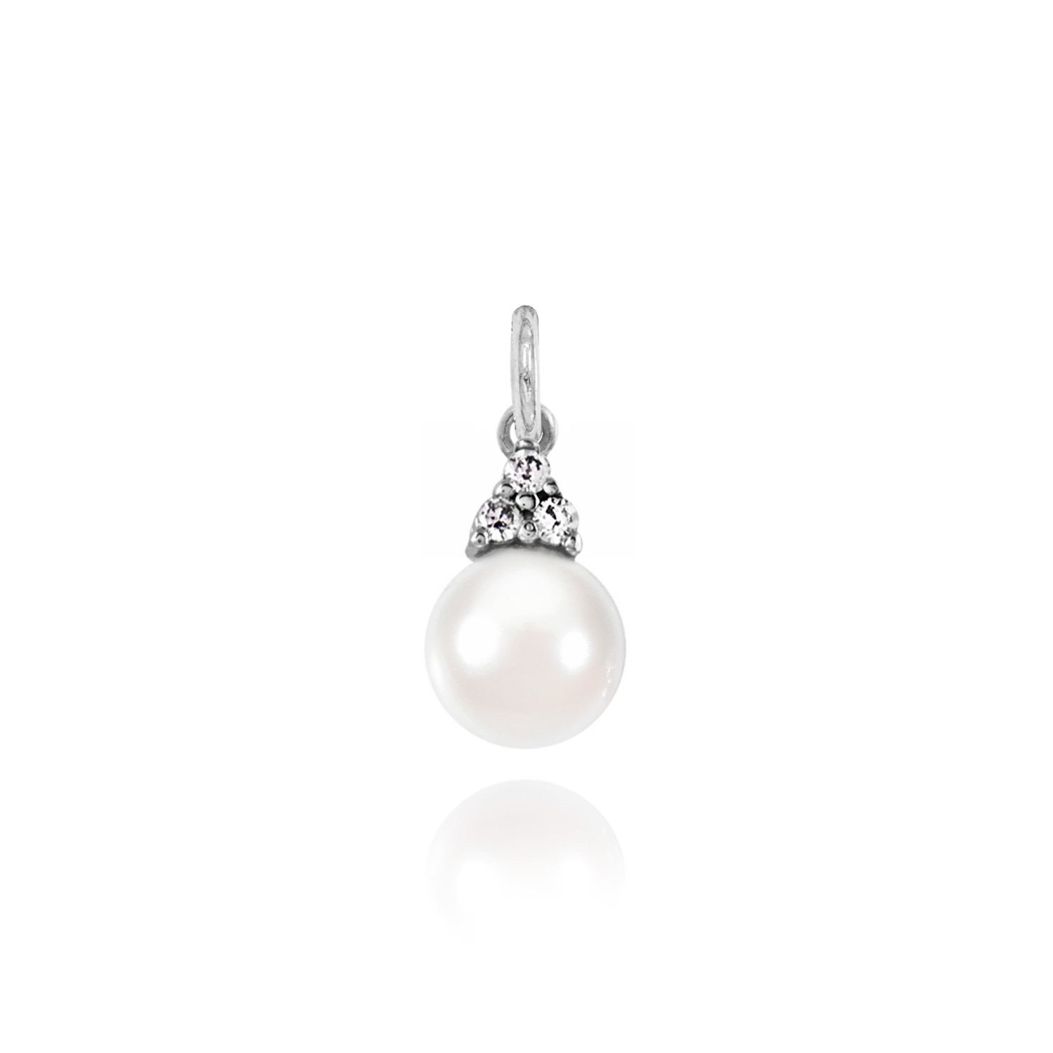 Charm Perla in Oro 9 Kt e Zirconi  Ref. A0162B9 - FACCO