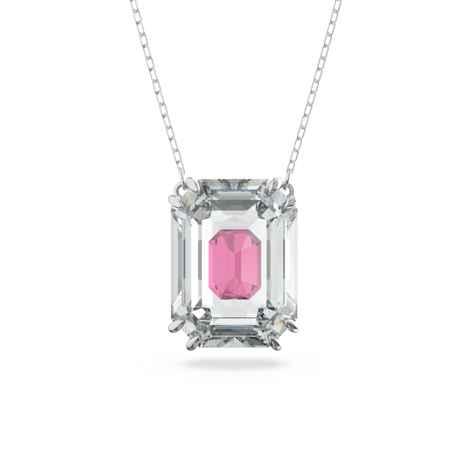 Swarovski - Collana Chroma, Taglio ottagonale, Rosa, Placcato rodio Ref. 5608647 - SWAROVSKI