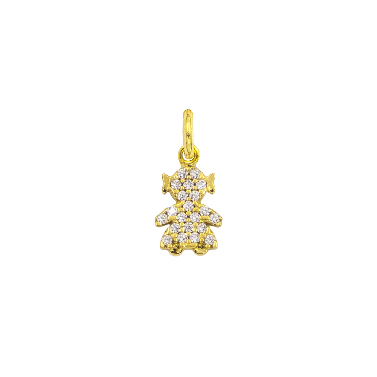 Charm Bambina in Oro 9 Kt e Zirconi  Ref. A0159G9 - FACCO