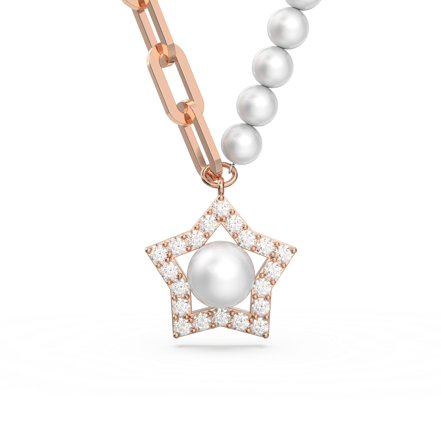 Swarovski - Collana Stella, Stella, Bianca, Placcato color oro rosa Ref. 5645381 - SWAROVSKI