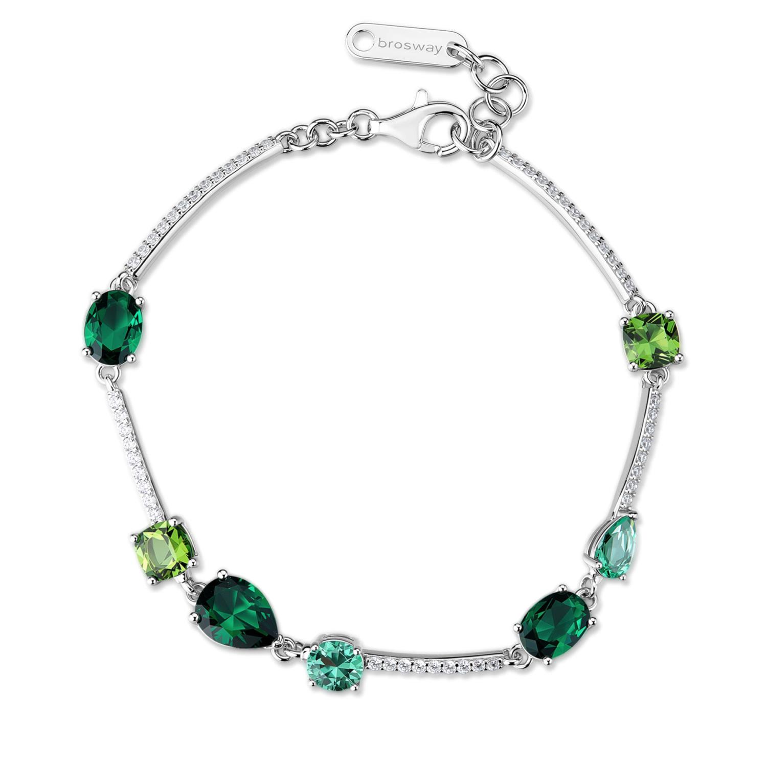 Brosway - Bracciale FANCY in argento 925/1000 rodiato, con cubic zirconia emerald e white Ref. FLG151 - BROSWAY