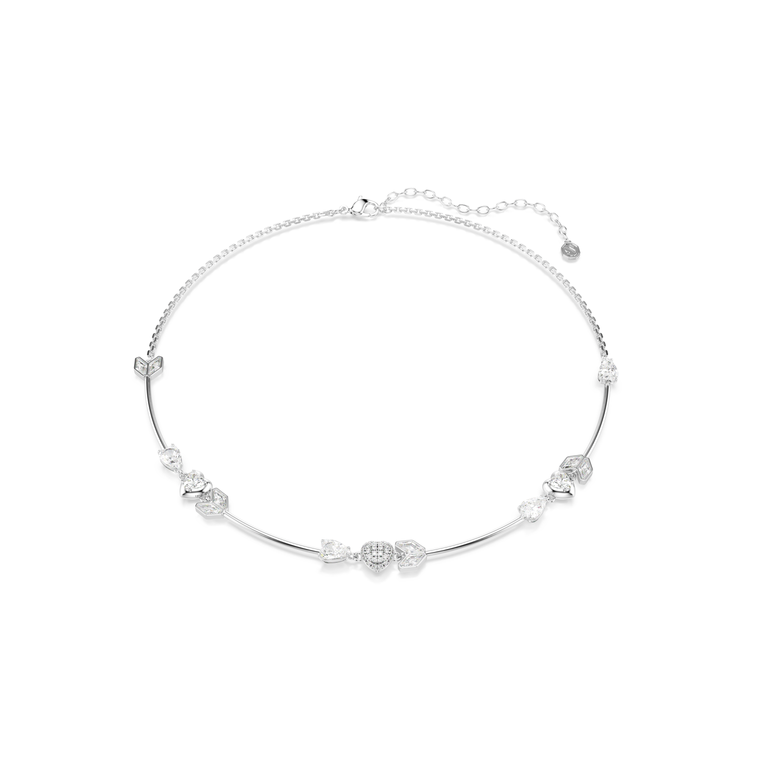 Swarovski - Collana Idyllia, Cuore con freccia, Bianca, Placcato rodio Ref. 5743411 - SWAROVSKI