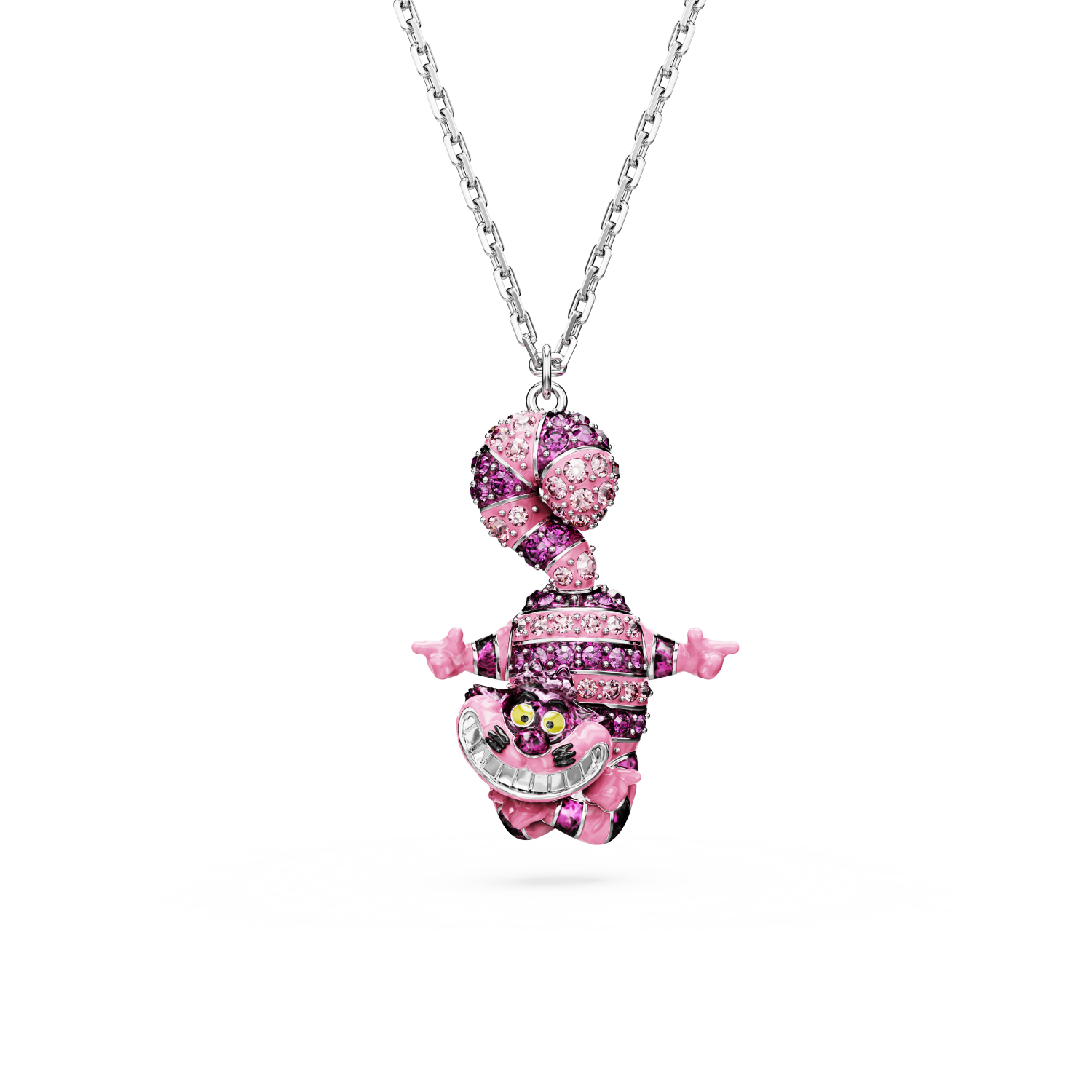 Swarovski - Pendente Alice in Wonderland, Gatto, Rosa, Placcato rodio Ref. 5682809 - SWAROVSKI