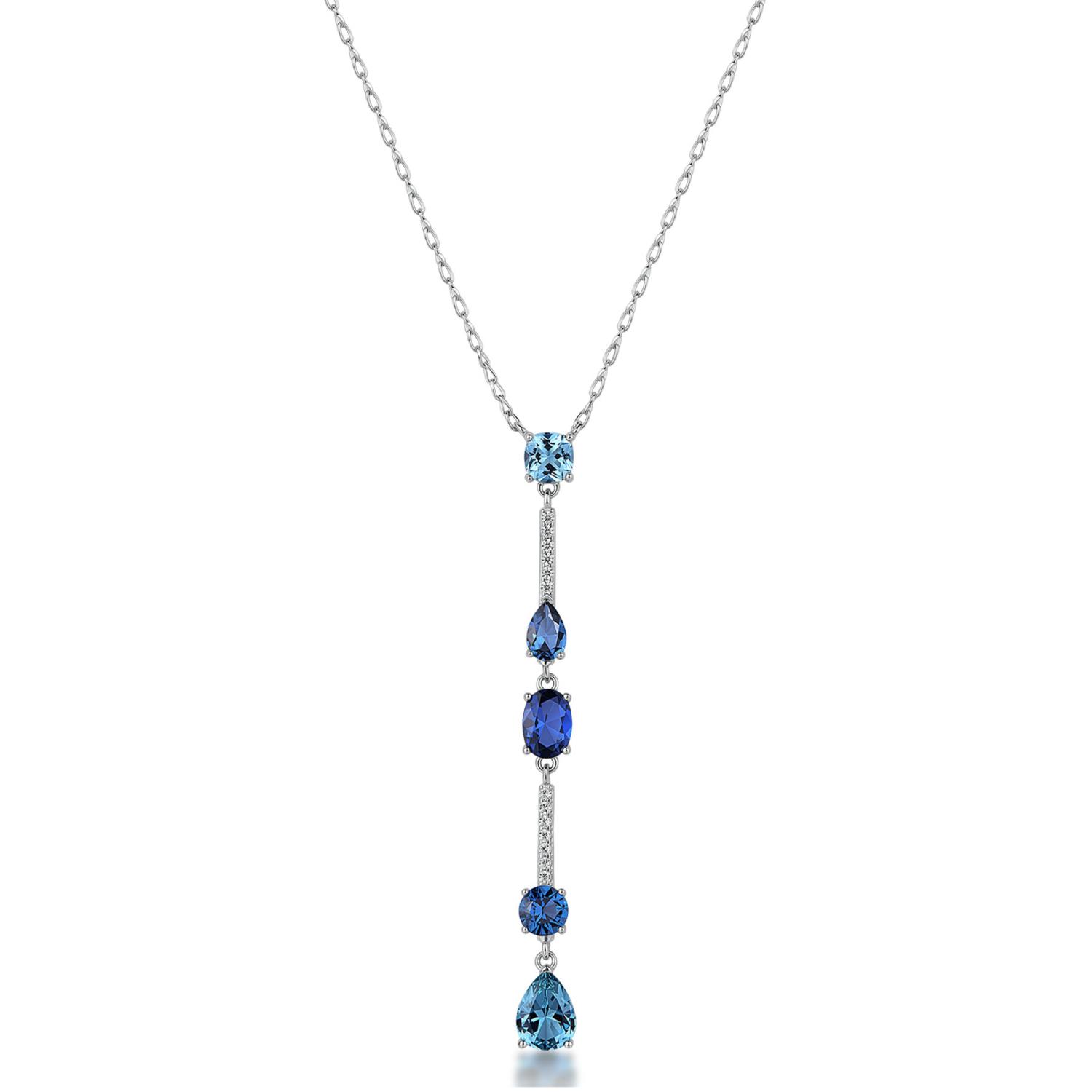 Brosway - Collana FANCY in argento 925/1000 rodiato, con cubic zirconia sapphire e white Ref. FFB131 - BROSWAY