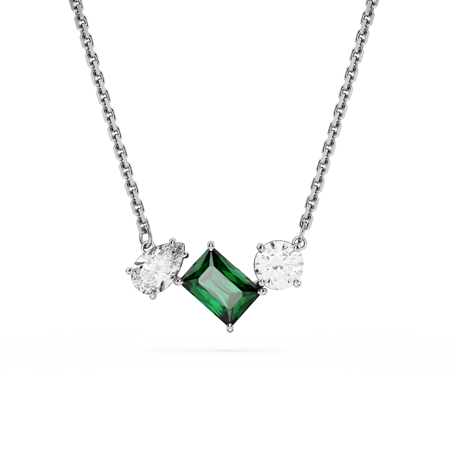 Swarovski - Pendente Mesmera, Taglio misto, Verde, Placcato rodio Ref. 5668278 - SWAROVSKI