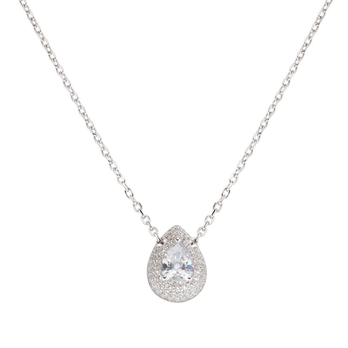 Collana "Goccia d'Amore" in Argento con Zirconi - Amen Collection Ref. CLGOBBBZ - AMEN