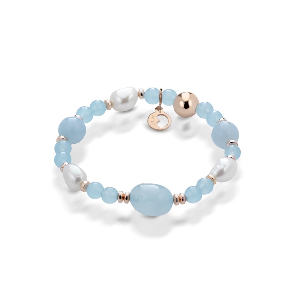 Le Lune Gioielli - Bracciale in Giada Azzurra con Perle e Acquamarina Ref. LGBR204 - LE LUNE