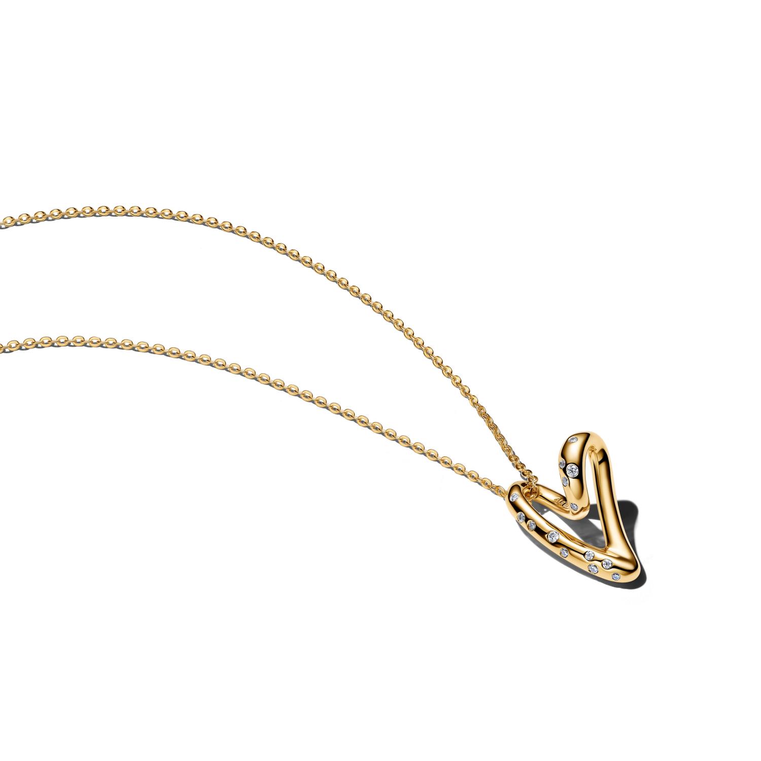 Pandora -  Collana Cuore Linea Sinuosa con Pietre Luminose Ref. 364669C01-60 - PANDORA