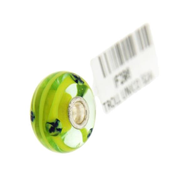 Trollbeads Unico in Vetro - OOAK Original Trollbeads Verde con strisce Rif. UNICO 32A - TROLLBEADS