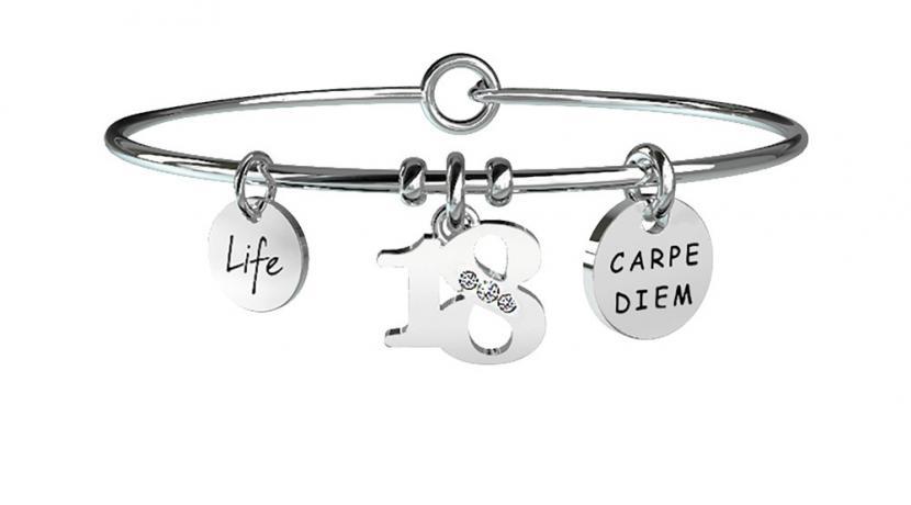 KIDULT Bracciale Free Time In Acciaio 316L Con PVD Rosa: Cuore Borchiato Con Cristallo, Regalo Perfetto