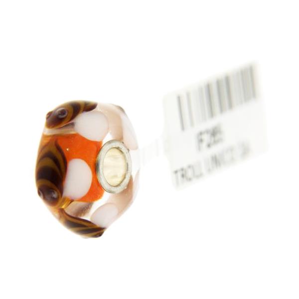 Trollbeads Unico in Vetro - OOAK Original Trollbeads Arancione con ape Rif. UNICO 1A - TROLLBEADS