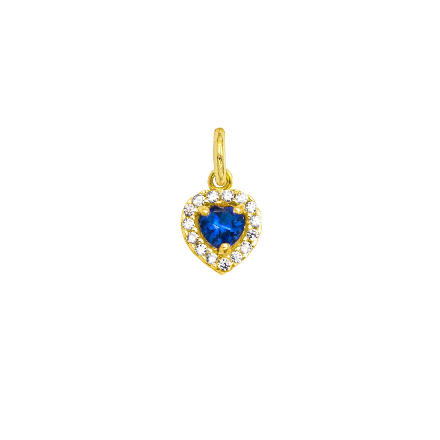 Charm Zaffiro in Oro 9 Kt e Zirconi  Ref. A0166G9 - FACCO