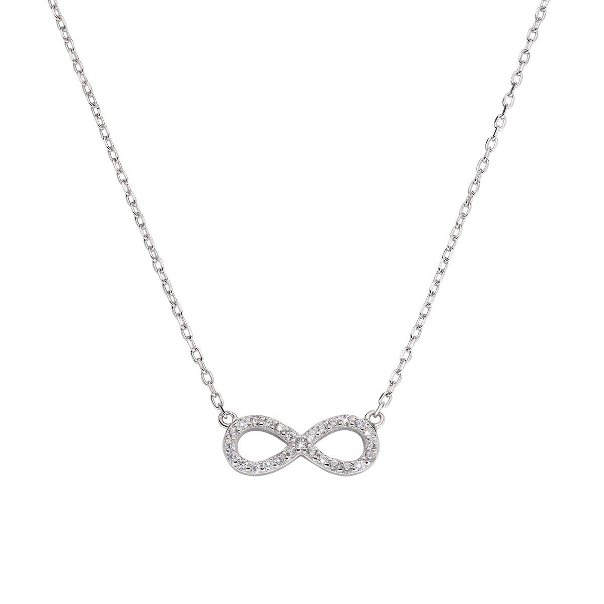 Collana "Infinito" in Argento con Zirconi - Amen Collection Ref. CLINBBZ - AMEN