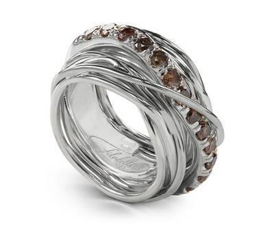 Anello Filodellavita Carato Collection, 13 Fili in Argento 925 Diamanti Brown Ref. AN001ABR - FILODELLAVITA