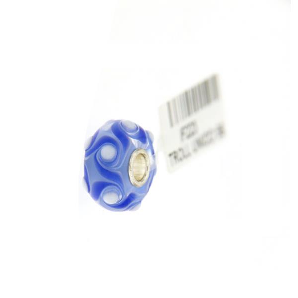 Trollbeads Unico in Vetro - OOAK Original Trollbeads  Azzurro con onde Rif. UNICO 59 - TROLLBEADS