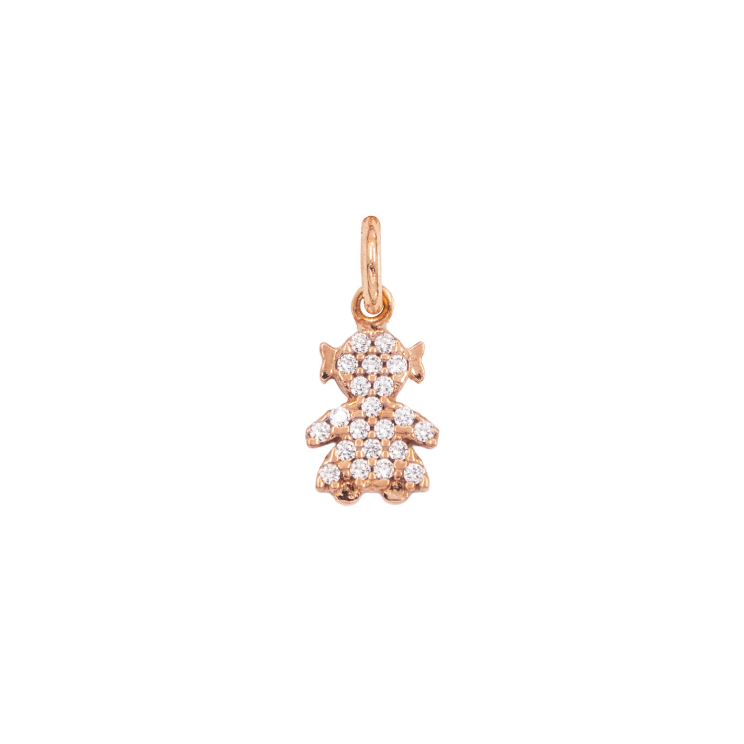 Charm Bambina in Oro 9 Kt e Zirconi  Ref. A0159R9 - FACCO