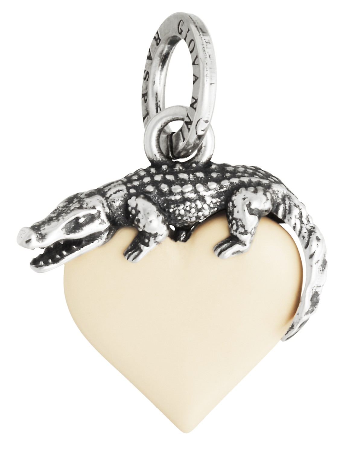 Giovanni Raspini - Charm Cuore Coccodrillo avorio Ref. 12472 - GIOVANNI RASPINI