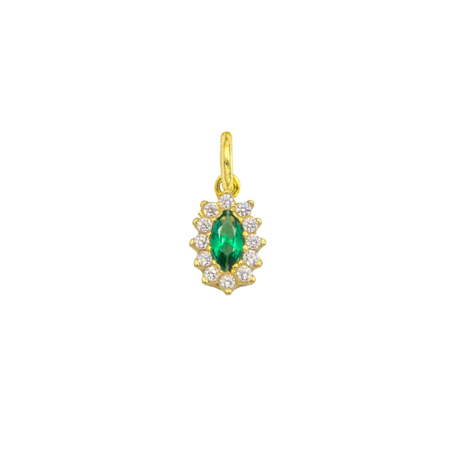 Charm Smeraldo in Oro 9 Kt e Zirconi  Ref. A0304G9 - FACCO