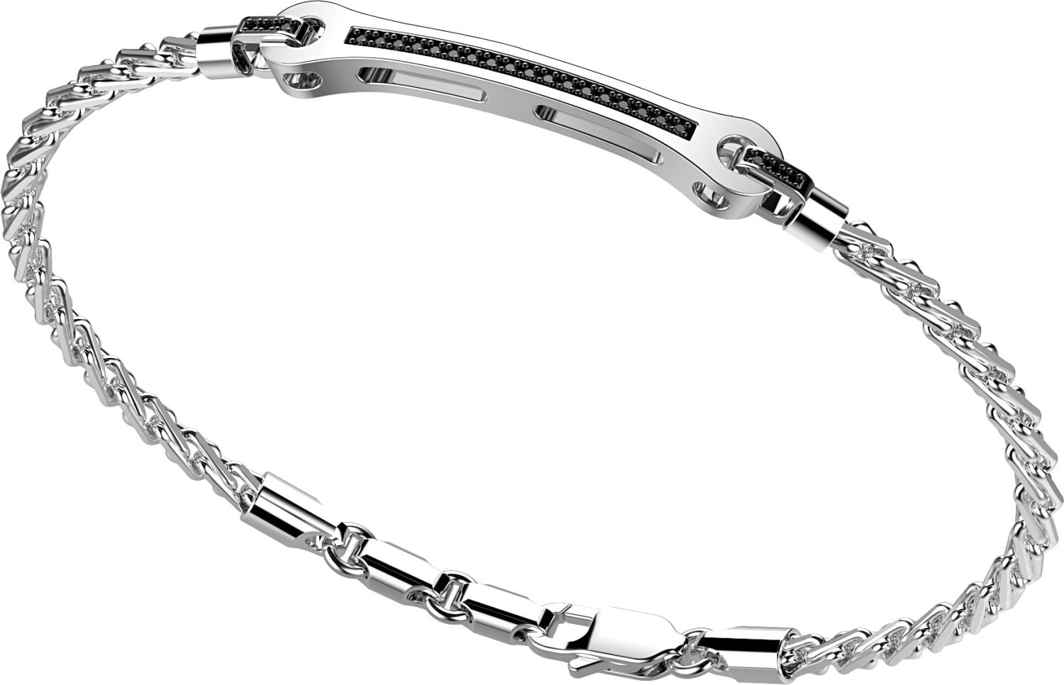 Bracciale Zancan da uomo in Argento e Spinelli neri Ref. EXB603B - ZANCAN
