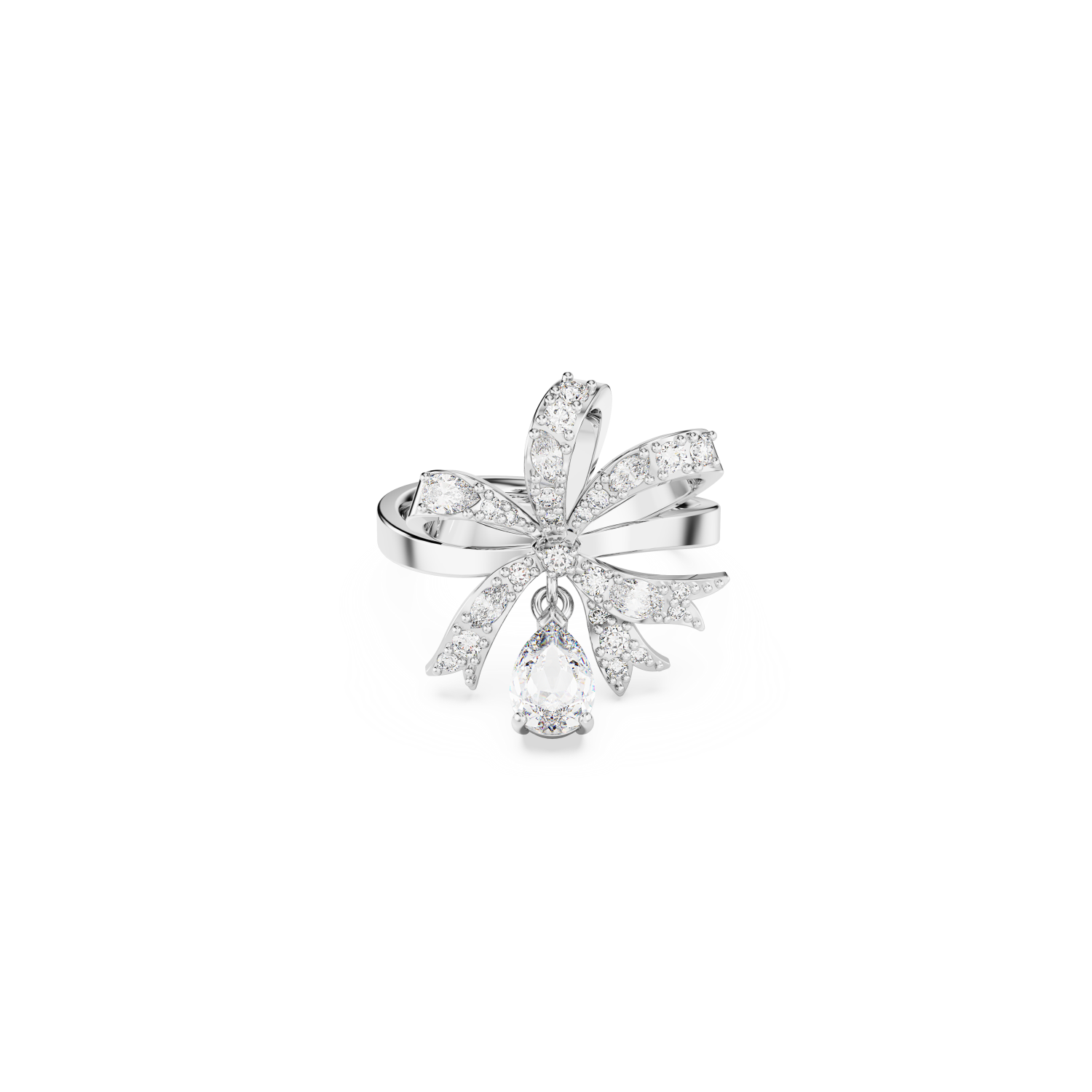 Swarovski - Anello cocktail Volta, Fiocco, Bianco, Placcato rodio Ref. 5647560 - SWAROVSKI