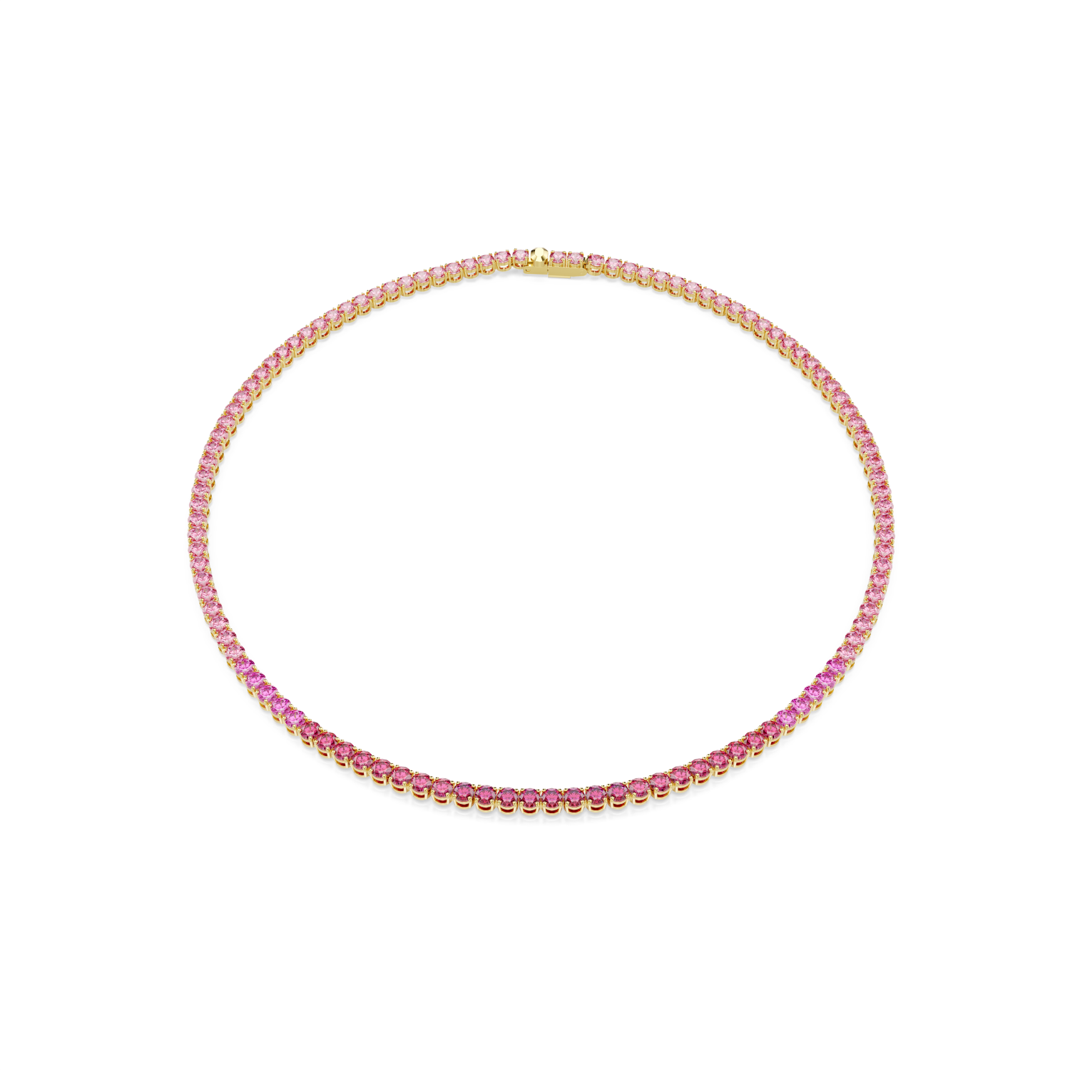 Swarovski - Collana Tennis Matrix, Taglio Round, Rosa, Placcato color oro Ref. 5751762 - SWAROVSKI