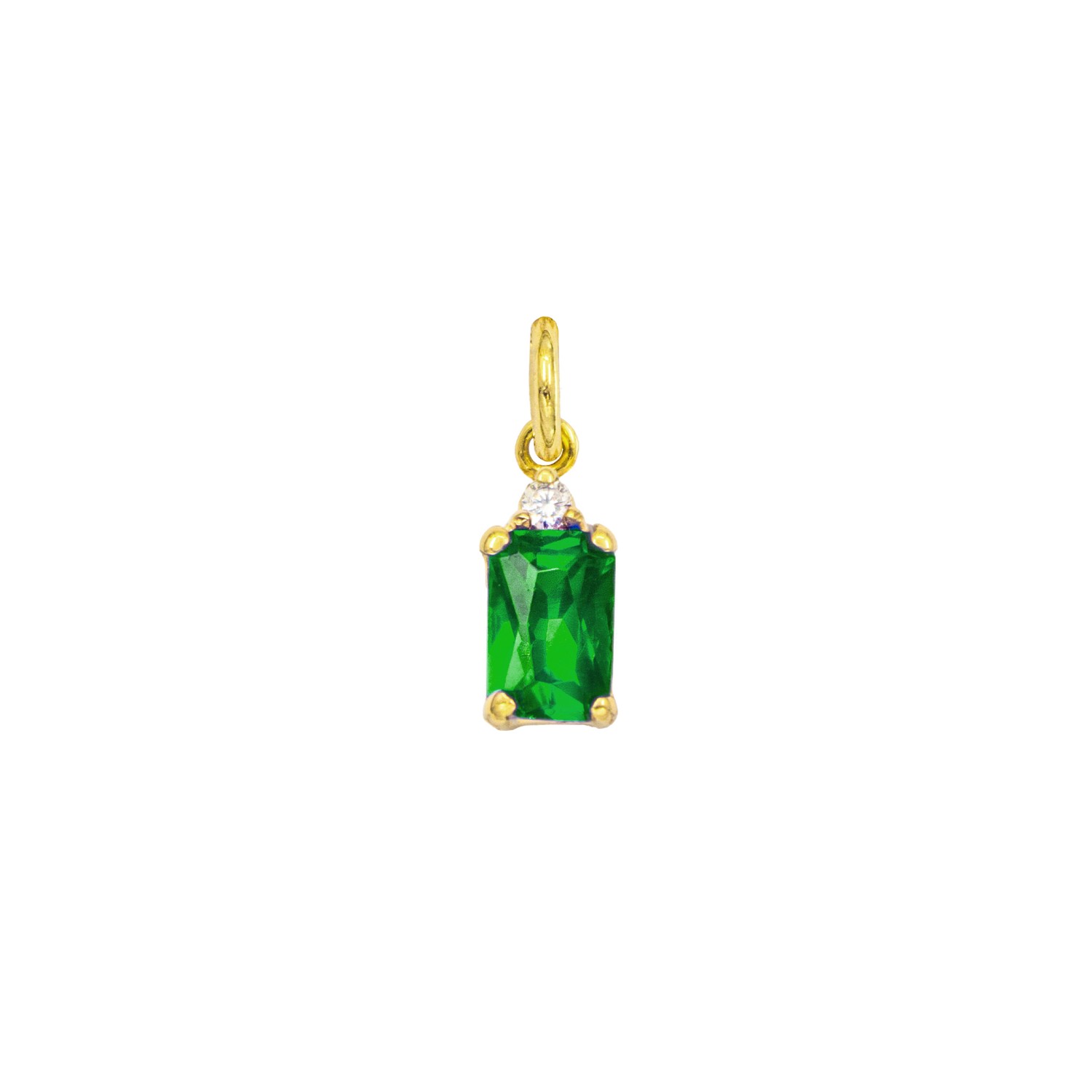 Charm Smeraldo in Oro 9 Kt e Zirconi  Ref. A0307G9 - FACCO