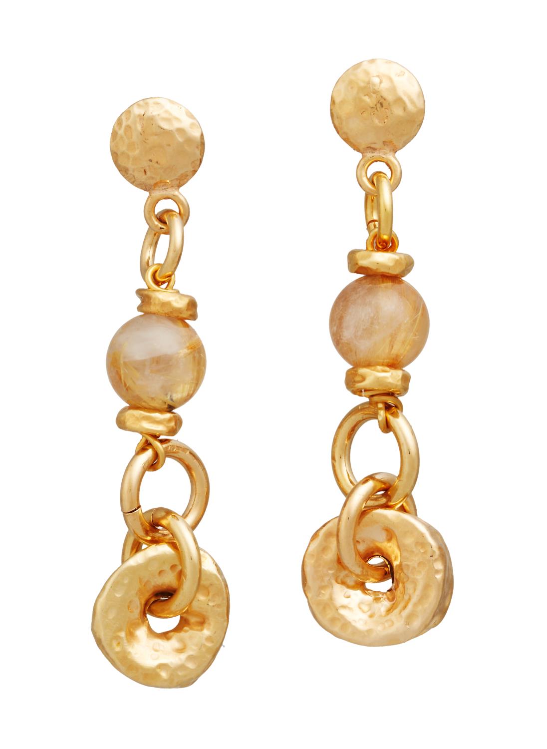 Giovanni Raspini - Orecchini Dorati Quarzo Rutilato Ref. 12030 - GIOVANNI RASPINI