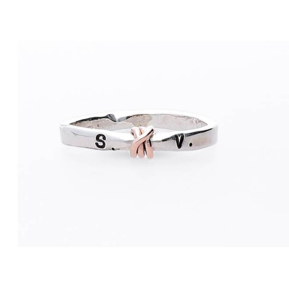 Anello Filodamore - Argento con Elemento Tre Fili in Oro Rosa Mis. 12 Ref. AN2020AR-12 - FILO D