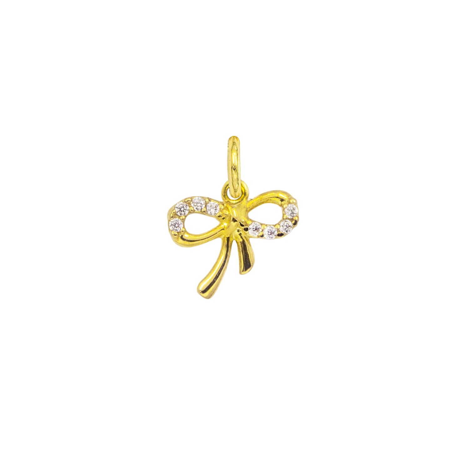 Charm Fiocco in Oro 9 Kt e Zirconi  Ref. A0160G9 - FACCO