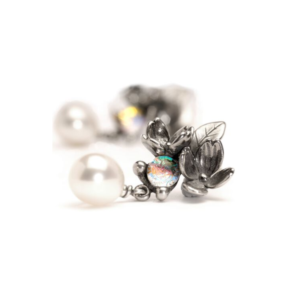 Trollbeads Ritirato - Original Trollbeads Orecchini Fiori e Perle Ref. TAGEA-00001 - TROLLBEADS