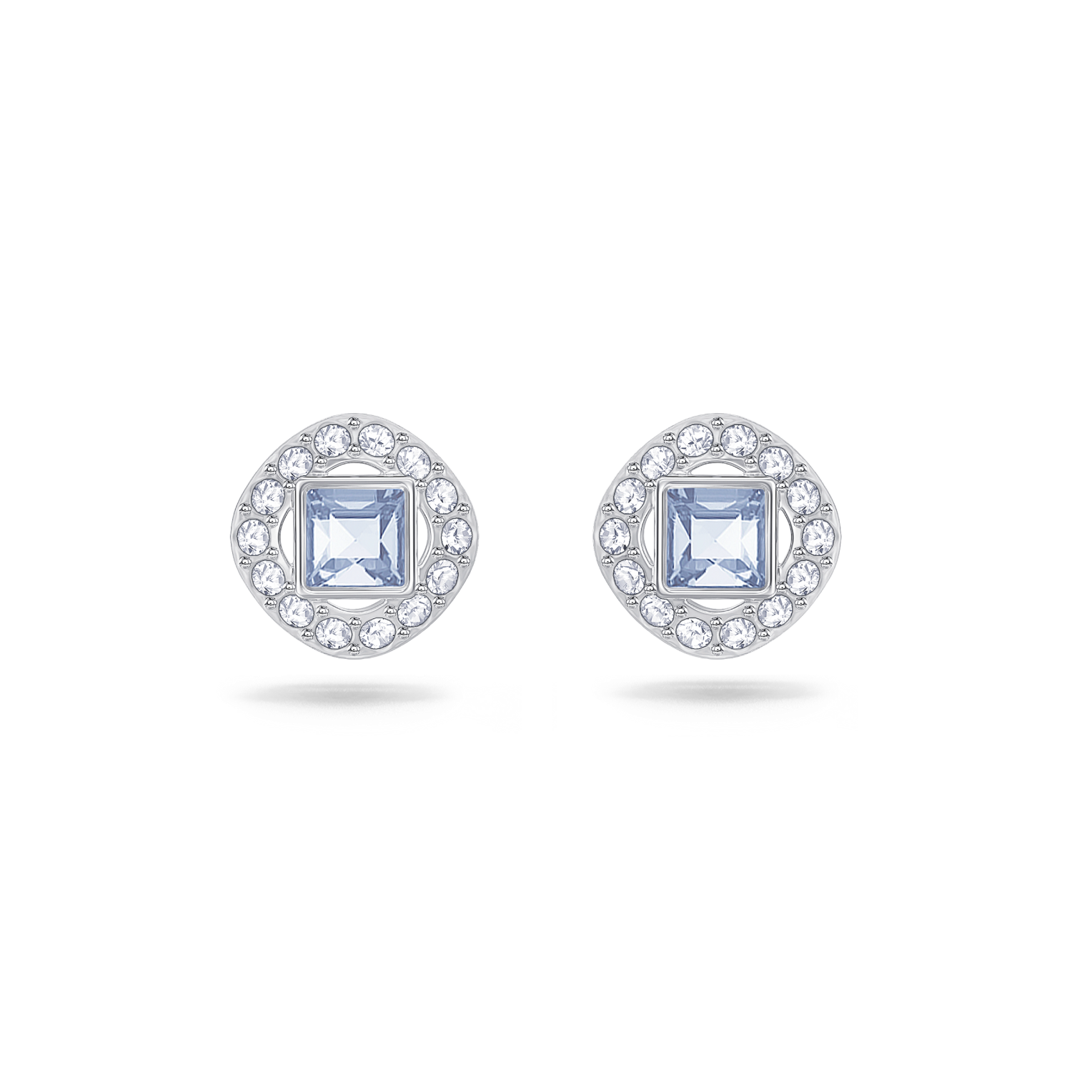 Swarovski - Orecchini a lobo Angelic, Taglio squadrato, Blu, Placcato rodio Ref. 5352048 - SWAROVSKI