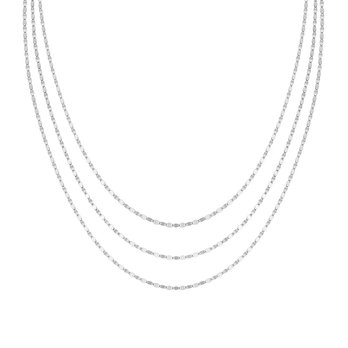 Collana Multifilo Piatta Rodio - Amen Collection Ref. CLMFSP3B - AMEN